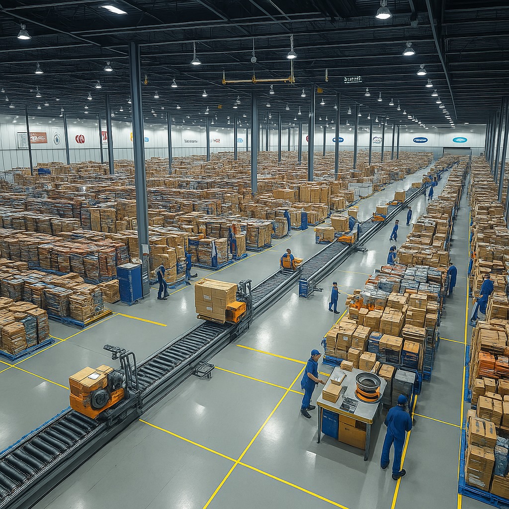 Warehouse worker preparing FBA shipments